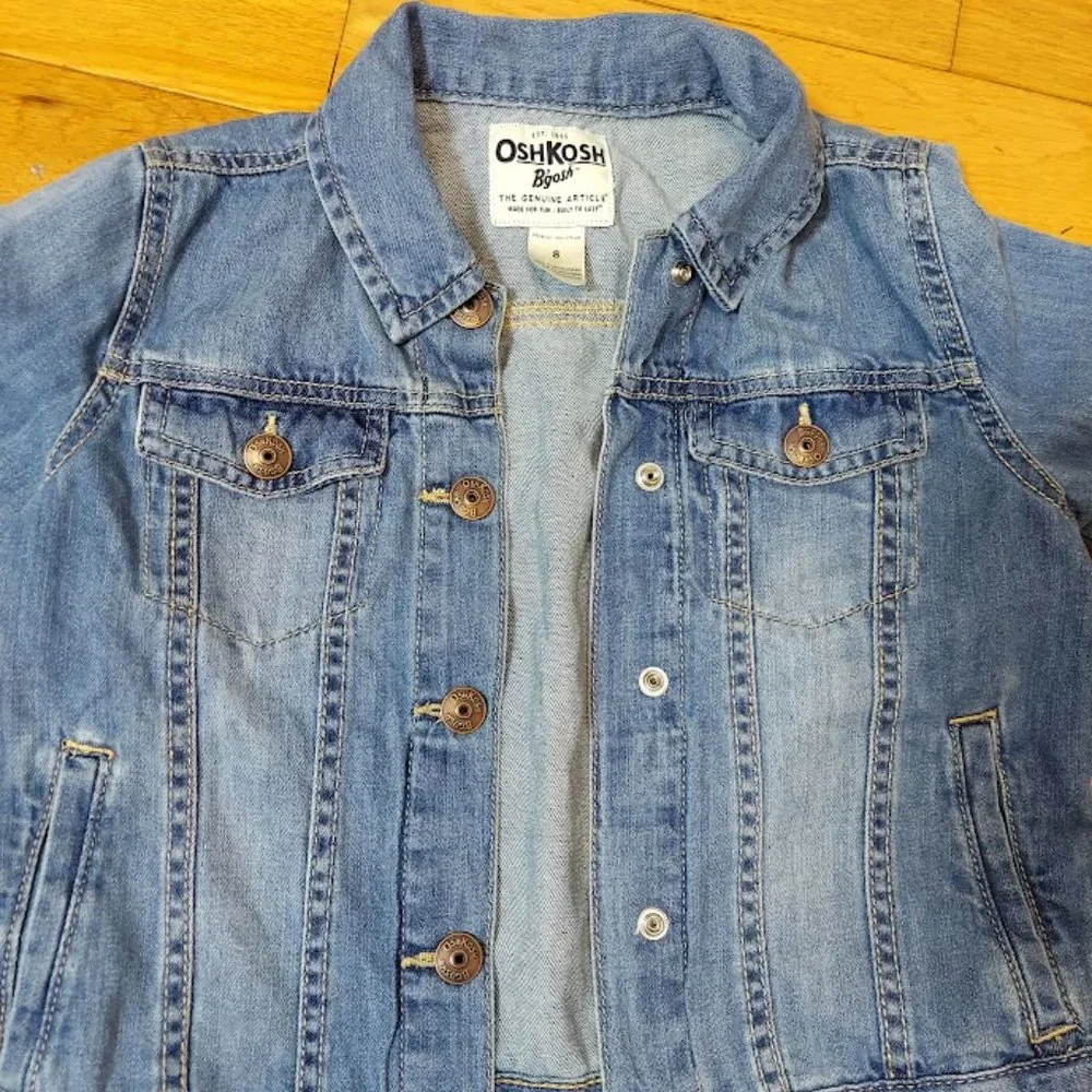 Oshkosh Denim Jacket‎ Preschool Big Kid Girls Size 8 Blue New